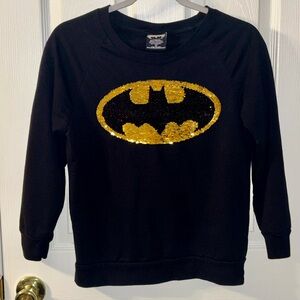 Batman Sweater Black With Flip Sequins Size Medium Worn Once